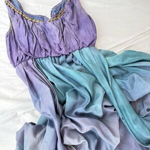 Handmade Costume/theater Dress silk and cotton XS Needs Cleaned